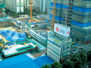 삼성타운 신축현장 희한한 알박기 논란