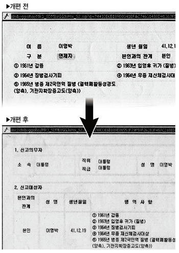 병무청 이상한 홈피 개편 내막