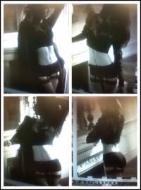 레인보우 블랙 오승아 핫팬츠에 가터벨트..농염한 뒤태