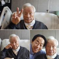 김영삼 전 대통령 퇴원, 백발에 ‘V’자 그리며 인증샷 
