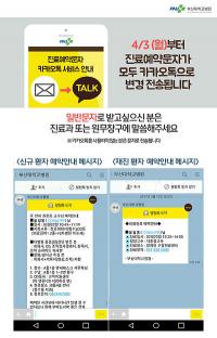 부산대병원, 예약안내문자 카카오알림톡 서비스 실시