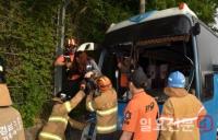 대우조선해양 통근버스, 화물차 3중 추돌 