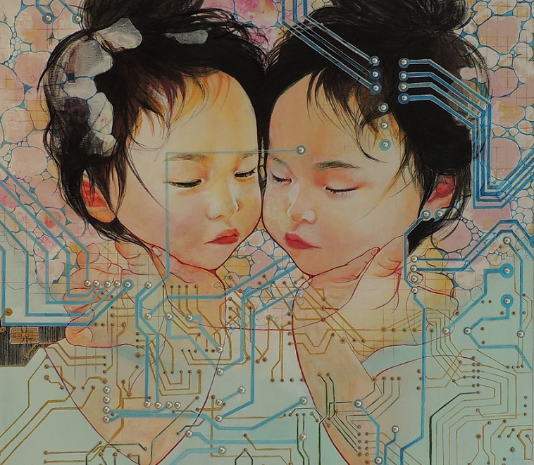 김무화 화가, 자개와 마키에를 회화에 접목