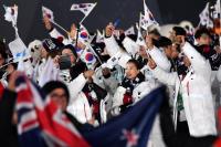 평창올림픽 폐막식 참석하는 한국 대표팀