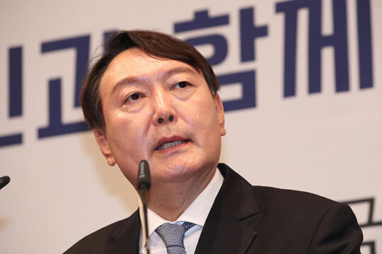 윤석열 전 검찰총장이 6월 29일 매헌윤봉길의사기념관에서 대권 도전을 선언했다. 사진=박은숙 기자