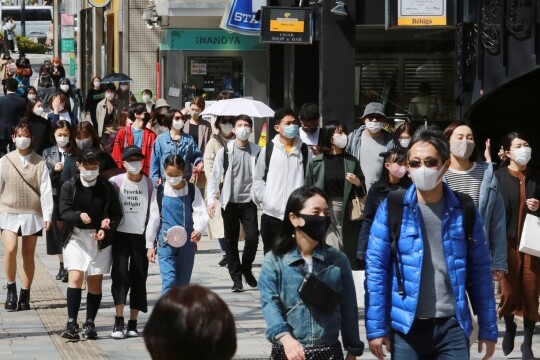 일본 전역의 신규 확진자는 7일 오후 8시까지 2191명으로 전날 1670명을 크게 웃돌았다. 일본의 하루 확진자가 2000명을 웃돈 것은 6월 10일의 2046명 이후 처음이다. 일본 도쿄의 거리 모습. 사진=연합뉴스