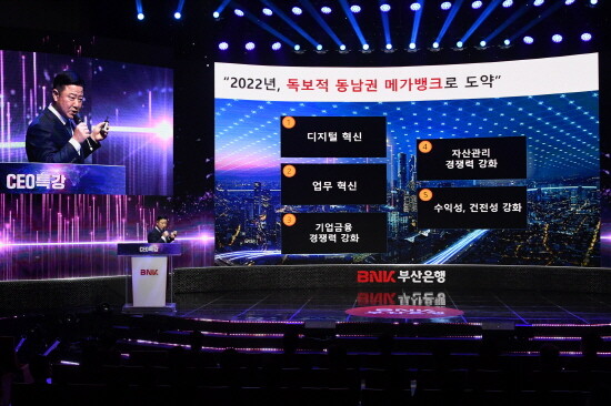 2022년 상반기 경영전략회의 진행 모습. 사진=부산은행