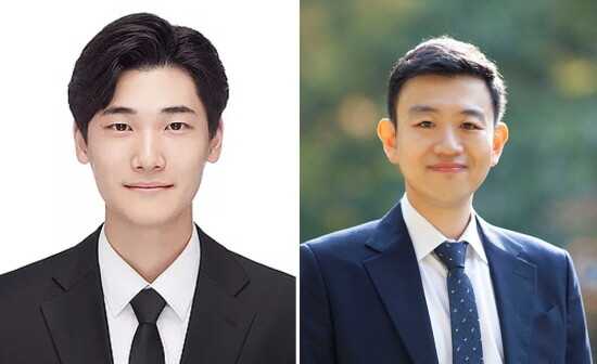 에너지공학과 안건형 교수(오른쪽)와 4학년 유근 학생. 사진=경상국립대