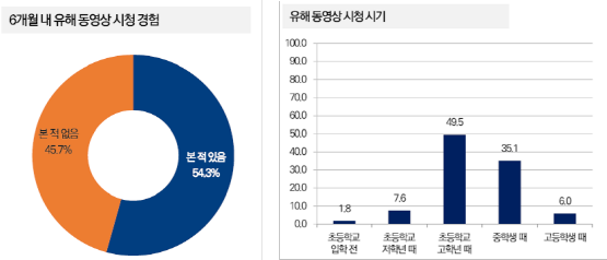 ‘영상물 등급분류 인지도 및 청소년 영상물 이용 실태조사’ 참고 그래프. 사진=영등위 제공