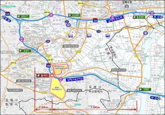 율하하이패스IC 설치사업 안내도. 사진=김해시 제공