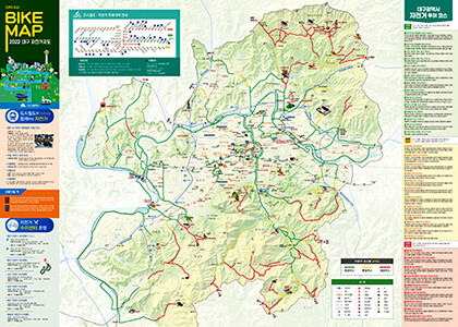 대구시가 신규 자전거 노선 등 다양한 정보를 담은 새로운 '2022년 자전거 지도'를 제작해 배포한다. 사진은 자전거 지도 앞면. 사진= 대구시 제공