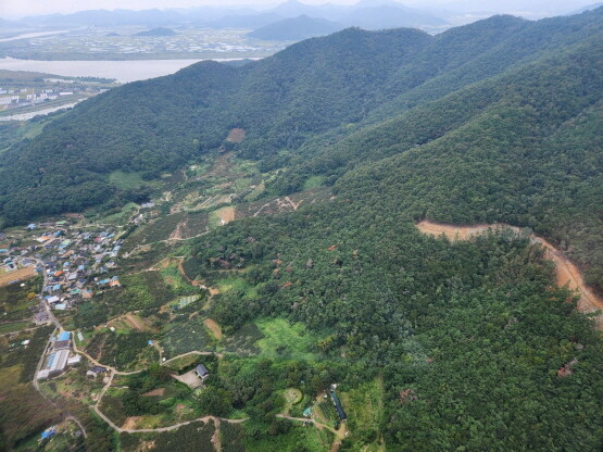 소나무재선충병 항공예찰 실시 모습. 사진=김해시 제공