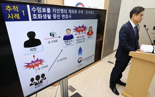 김동일 국세청 징세법무국장이 지난 9월 22일 세종시 정부세종청사에서 '타인 명의로 재산 은닉한 악의적 체납자 추적조사 실시'와 관련해 브리핑하고 있다. 사진=연합뉴스