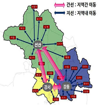 구미시 버스노선도. 자료=구미시 제공