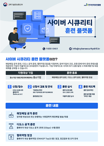 사이버 시큐리티 훈련 플랫폼 홍보 포스터. 사진=한국인터넷진흥원 제공