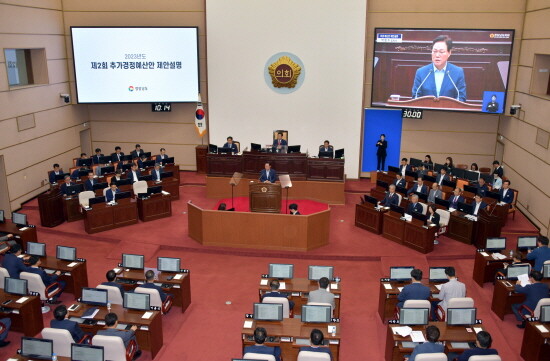 2023년도 제2회 추경예산안 제안 설명 모습. 사진=경남도 제공