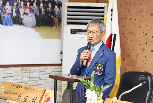 이규철 2023-24년 양평·가평 지역대표가 인사말을 하고 있다. 사진=김현술 기자