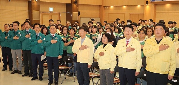 13일 산격청사 대강당에서 '제48주년 민방위대 창설기념식'이 열렸다. 사진=대구시 제공