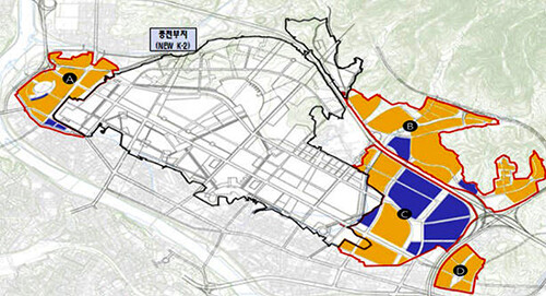 K-2 종전부지, 주변부지 개발계획도. 사진=대구시 제공