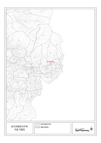 토지거래허가구역 지정 지형도. 사진=대구시 제공