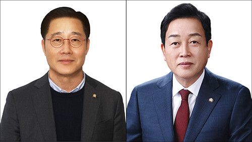 2일 이태규 예비후보(왼쪽) 측에서 지방의원들의 김선교 예비후보 지지선언을 비난하는 성명서를 발표하자, 3일 김선교 예비후보(오른쪽) 측에서 이를 반박하는 성명서를 발표하는 등 공천 갈등이 점입가경이다. 사진=중앙선관위 홈페이지 발췌