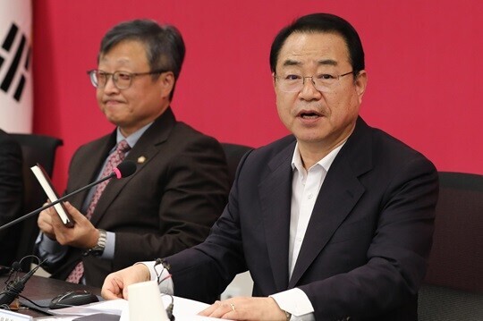 정영환 국민의힘 공천관리위원장이 발언하는 모습. 사진=박은숙 기자