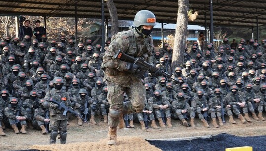 충남 논산시 육군훈련소에서 2023년 12월 7일 훈련병들이 각개전투 훈련을 하는 모습으로 기사의 특정 내용과 관련없다. 사진=연합뉴스