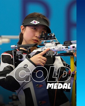 반효진은 10m 공기소총에서 금메달을 따내며 대한민국 역대 최연소 하계올림픽 메달리스트에 등극했다. 사진=2024 파리 올림픽 페이스북