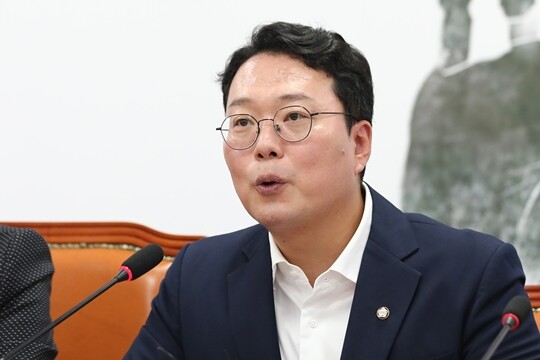 최고위원회의에서 발언하고 있는 천하람 원내대표의 모습. 사진=박은숙 기자