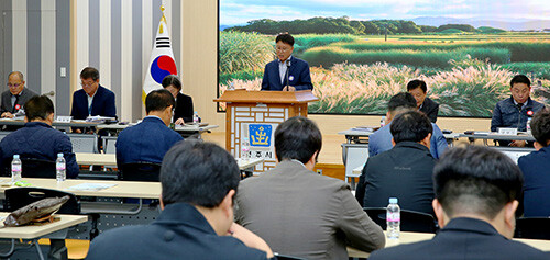 22일 경주시 환경녹지국 소관 언론브리핑이 시청 대회의실에서 열리고 있다. 사진=경주시 제공