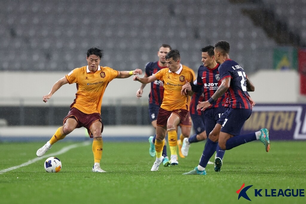 광주가 챔피언스리그에서 3연승을 내달렸다. 사진=한국프로축구연맹 제공