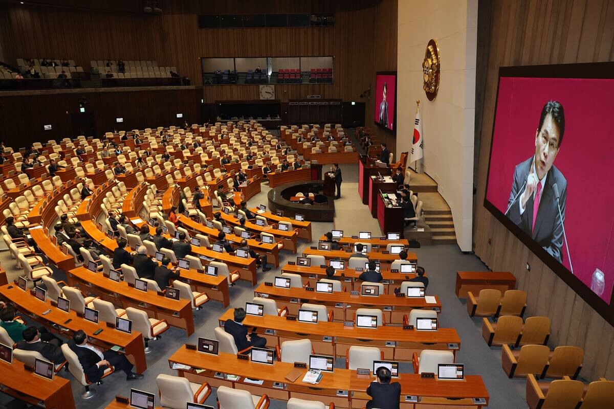 12일 서울 여의도 국회 본회의장에서 열린 정치·외교·통일·안보 대정부질문에서 윤상현 국민의힘 의원이 발언하고 있다. 사진=연합뉴스