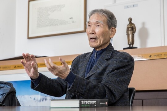 임헌영 민족문제연구소장은 일제강점기 강제징용 피해자들에 대한 우리 정부의 제3자 변제안은 기본적인 상거래 윤리의식을 파괴한 반자본주의적 해법이라고 비판했다. 사진=최준필 기자