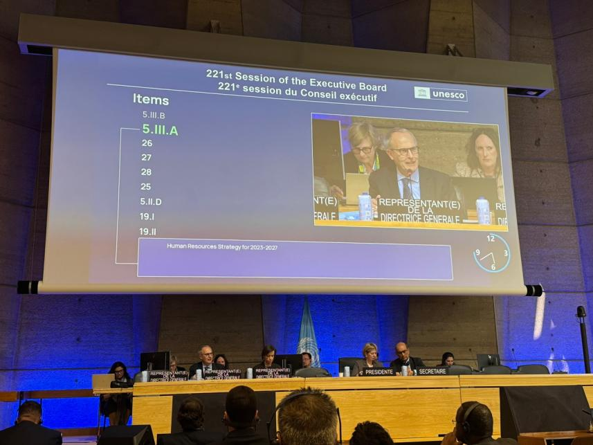 제221차 유네스코 집행이사회 현장. 사진=국가유산청 제공