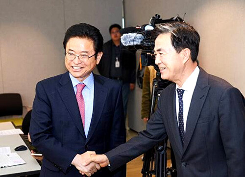 15일 이철우 지사가 충남을 방문해 김태흠 충남지사와 만나고 있다. 사진=이철우 지사 페이스북