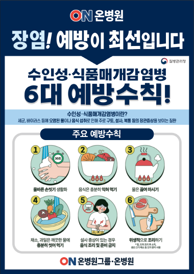 장염 예방수칙 홍보 포스터. 사진=온병원 제공