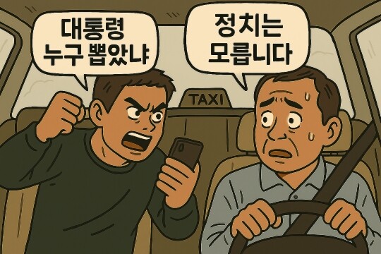 부산에서 만취한 20대 승객이 택시 기사에게 정치 성향을 묻다가 대답하지 않자 폭행하는 사건이 발생했다. 사진=챗GPT 생성