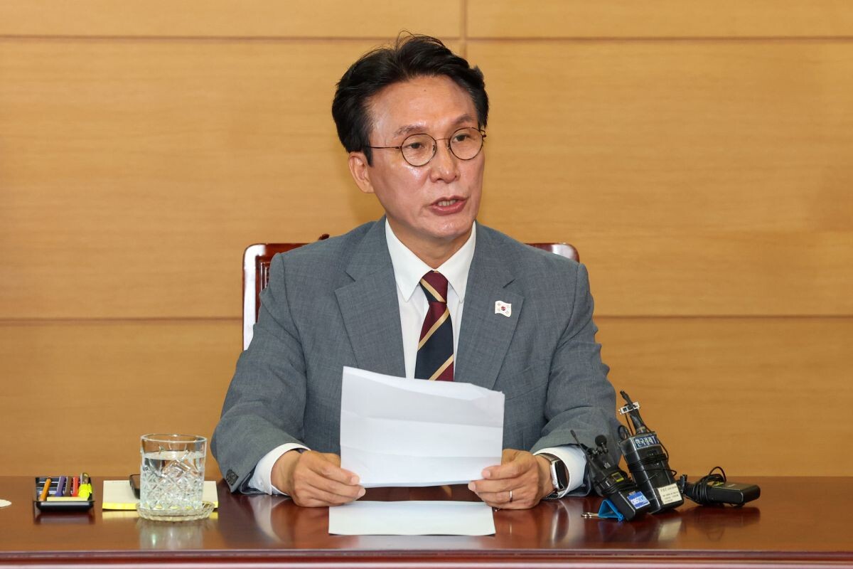 김민석 국무총리 후보자가 10일 오전 서울 종로구 금융감독원 연수원에서 기자간담회를 하고 있다. 사진=임준선 기자