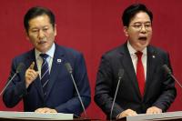 정청래, 국민의힘 교섭단체 대표연설에 "협치하자면서 협박" 악평