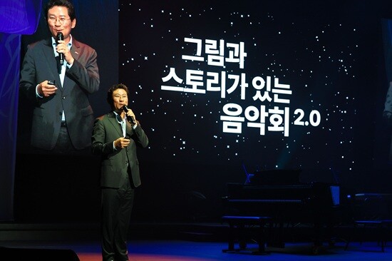 '그림과 스토리가 있는 음악회' 해설자로 나선 이상일 용인특례시장. 사진=용인특례시 제공