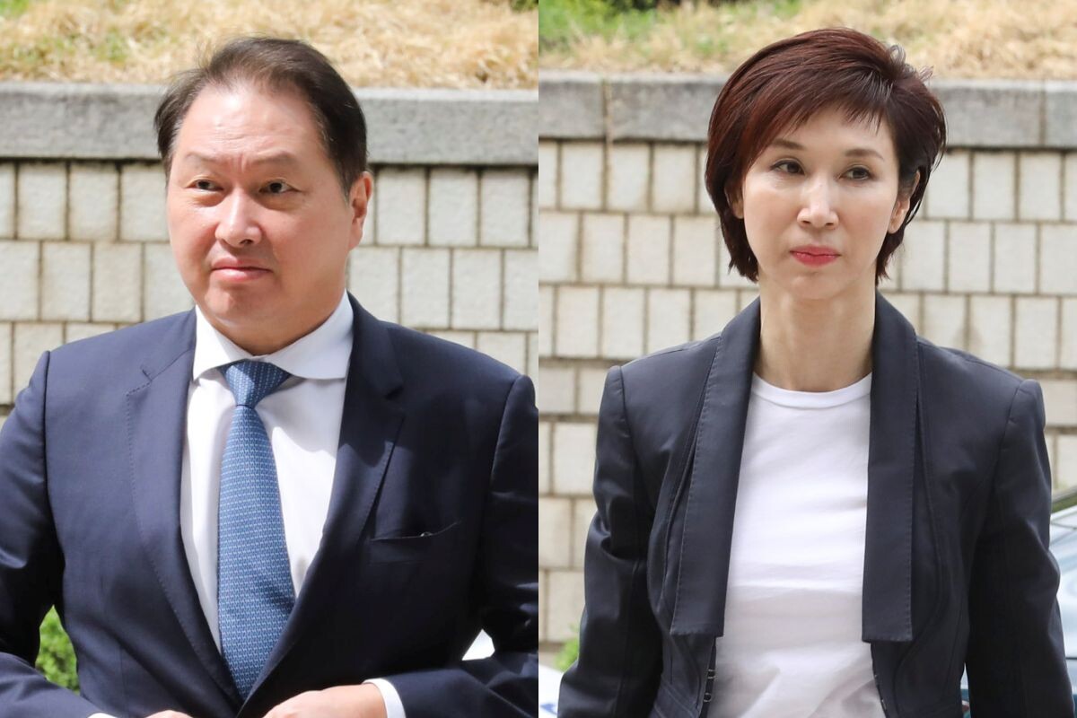 최태원 SK그룹 회장(왼쪽)과 노소영 아트센터 나비 관장. 사진=박정훈 기자