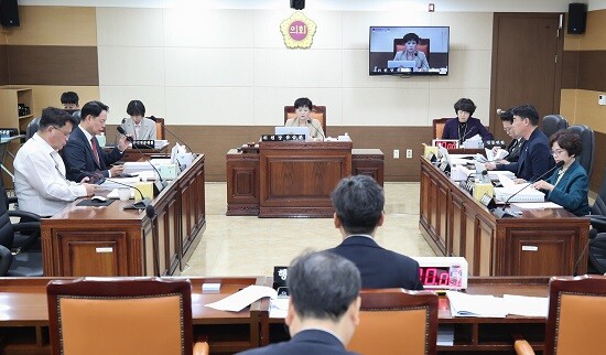 인천시의회 행정안전위원회가 안건을 심사하고 있다. 사진=인천시의회 제공