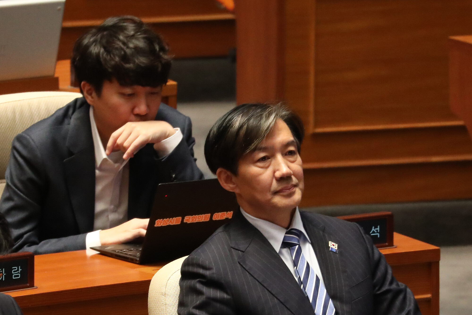 이준석 개혁신당 대표와 조국 조국혁신당 비상대책위원장. 사진=박은숙 기자