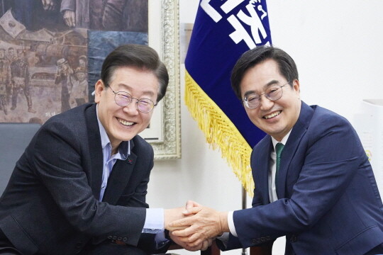 지난해 6월 이재명 당대표와 만난 김동연 경기도지사. 사진=경기도