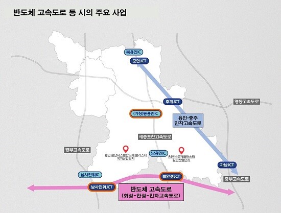 반도체 고속도로 등 용인특례시의 주요 사업. 사진=용인특례시 제공