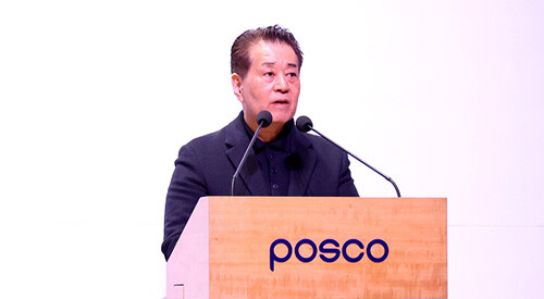 장인화 회장이 테크포럼에서 개회사를 하고 있다. 사진=포스코 제공