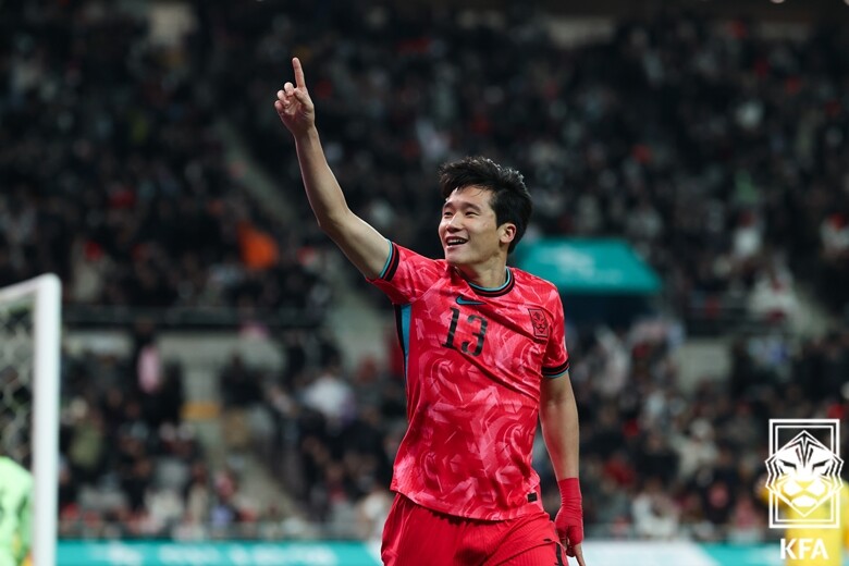 이태석의 데뷔골에 힘입어 대표팀이 2025년 마지막 일정을 승리로 마무리했다. 사진=KFA 제공