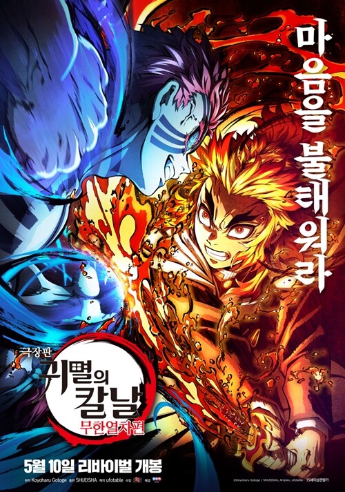 일본 역대 흥행 순위 1위는 2020년에 개봉한 ‘극장판 귀멸의 칼날: 무한열차편’으로 무려 약 407억 5000만 엔의 흥행수입을 올렸다. 사진=영화 ‘극장판 귀멸의 칼날: 무한열차편’ 포스터