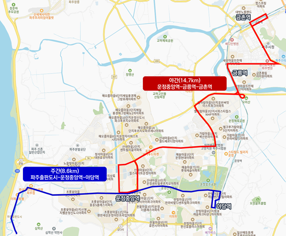 자율주행자동차 시범운행지구 지형도. 사진=파주시 제공