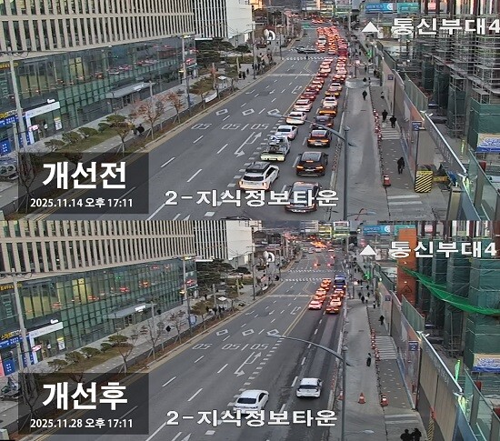 과천대로7길 퇴근시간대 모습. 사진=과천시 제공